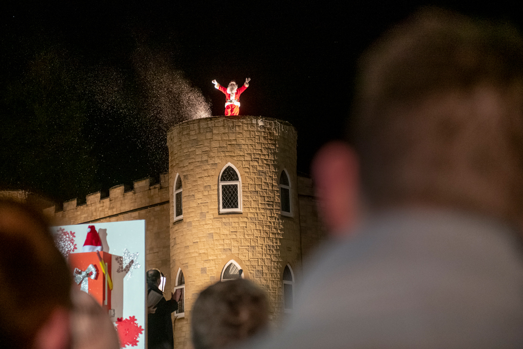 Santa on the Castle Turret